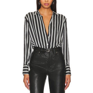 Rails 'Dorian' Black Silk Top Size S